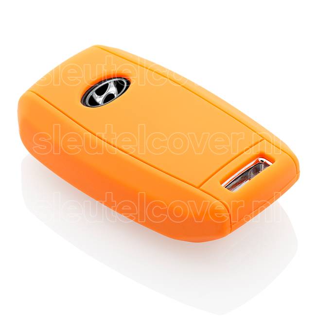 Autosleutel Hoesje geschikt voor Hyundai - SleutelCover - Silicone Autosleutel Cover - Sleutelhoesje Oranje