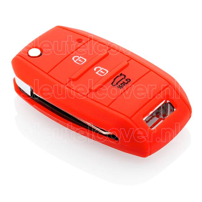 Autosleutel Hoesje geschikt voor Hyundai - SleutelCover - Silicone Autosleutel Cover - Sleutelhoesje Rood