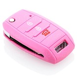 Autosleutel Hoesje geschikt voor Hyundai - SleutelCover - Silicone Autosleutel Cover - Sleutelhoesje Roze