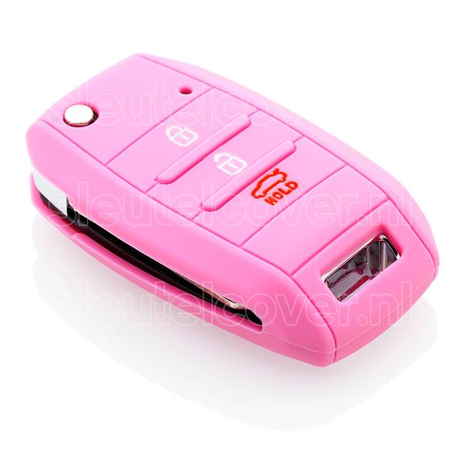 Autosleutel Hoesje geschikt voor Hyundai - SleutelCover - Silicone Autosleutel Cover - Sleutelhoesje Roze