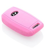 Autosleutel Hoesje geschikt voor Hyundai - SleutelCover - Silicone Autosleutel Cover - Sleutelhoesje Roze