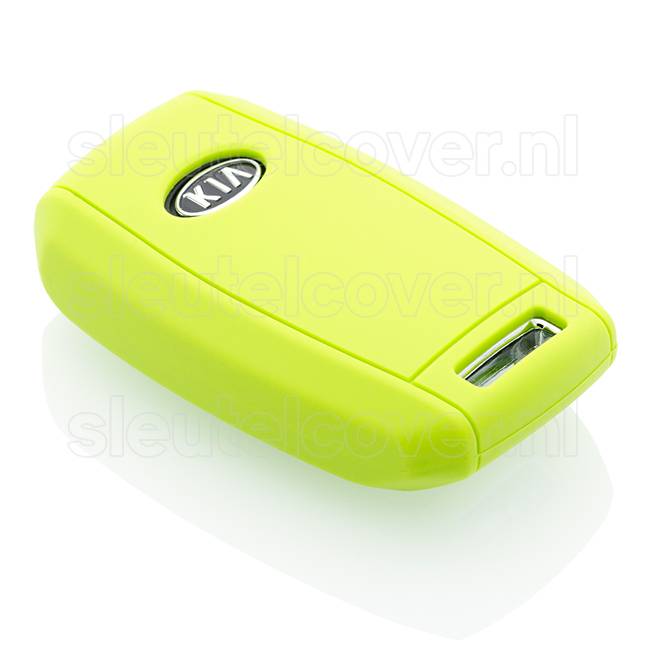 Autosleutel Hoesje geschikt voor Kia - SleutelCover - Silicone Autosleutel Cover - Sleutelhoesje Lime groen