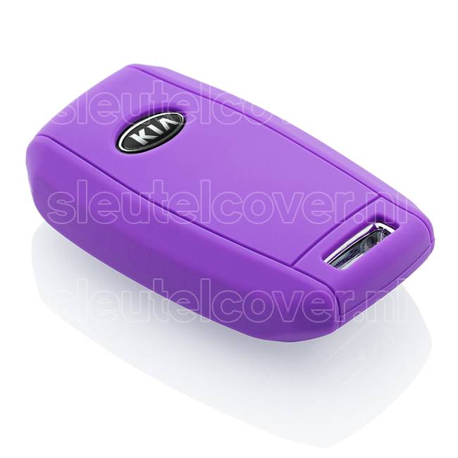 Autosleutel Hoesje geschikt voor Kia - SleutelCover - Silicone Autosleutel Cover - Sleutelhoesje Paars