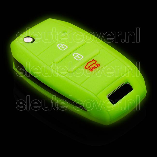 Autosleutel Hoesje geschikt voor Kia - SleutelCover - Silicone Autosleutel Cover - Sleutelhoesje Glow in the dark / Lichtgevend