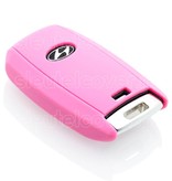 Autosleutel Hoesje geschikt voor Hyundai - SleutelCover - Silicone Autosleutel Cover - Sleutelhoesje Roze