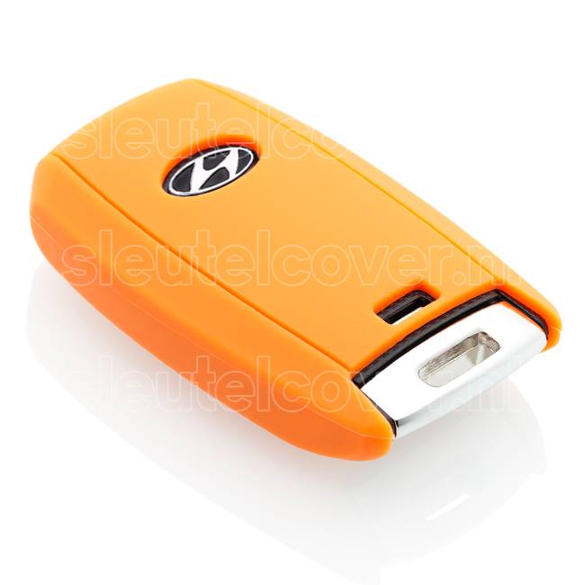 Autosleutel Hoesje geschikt voor Hyundai - SleutelCover - Silicone Autosleutel Cover - Sleutelhoesje Oranje