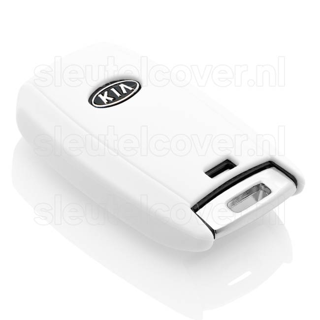 Autosleutel Hoesje geschikt voor Kia - SleutelCover - Silicone Autosleutel Cover - Sleutelhoesje Wit