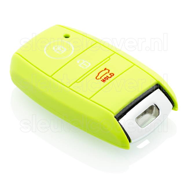 Autosleutel Hoesje geschikt voor Kia - SleutelCover - Silicone Autosleutel Cover - Sleutelhoesje Lime groen