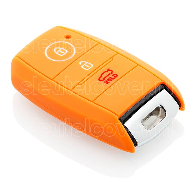 Autosleutel Hoesje geschikt voor Kia - SleutelCover - Silicone Autosleutel Cover - Sleutelhoesje Oranje