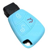 Autosleutel Hoesje geschikt voor Mercedes - SleutelCover - Silicone Autosleutel Cover - Sleutelhoesje Lichtblauw