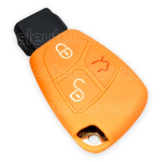 Autosleutel Hoesje geschikt voor Mercedes - SleutelCover - Silicone Autosleutel Cover - Sleutelhoesje Oranje