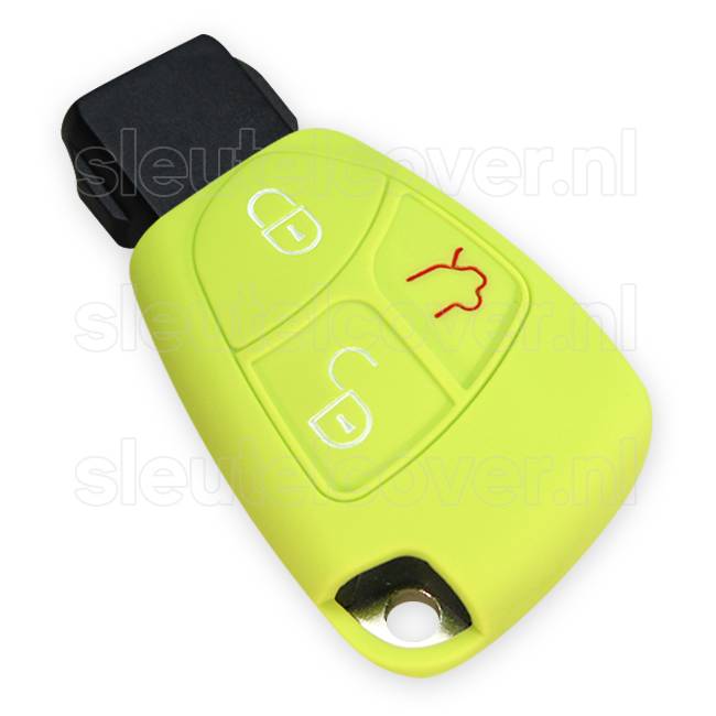 Autosleutel Hoesje geschikt voor Mercedes - SleutelCover - Silicone Autosleutel Cover - Sleutelhoesje Lime groen