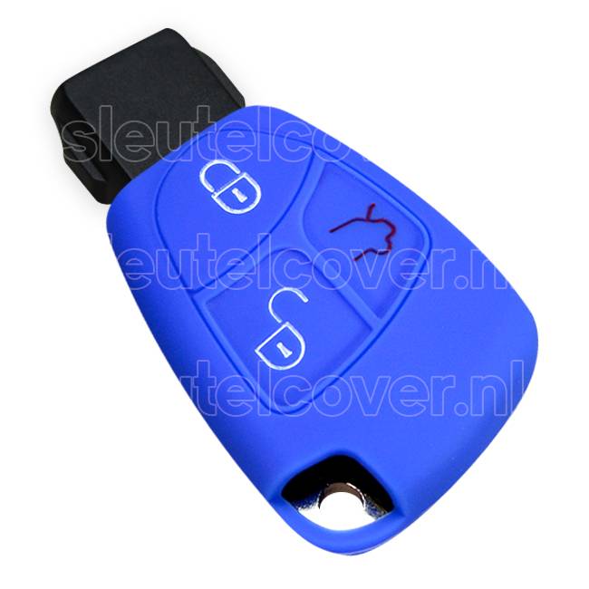 Autosleutel Hoesje geschikt voor Mercedes - SleutelCover - Silicone Autosleutel Cover - Sleutelhoesje Blauw