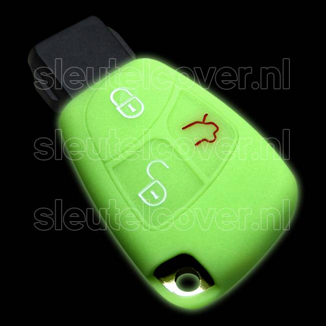 Autosleutel Hoesje geschikt voor Mercedes - SleutelCover - Silicone Autosleutel Cover - Sleutelhoesje Glow in the dark / Lichtgevend