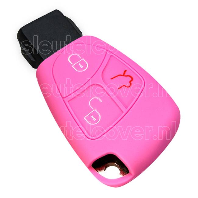 Autosleutel Hoesje geschikt voor Mercedes - SleutelCover - Silicone Autosleutel Cover - Sleutelhoesje Roze