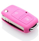 Autosleutel Hoesje geschikt voor Volkswagen / VW - SleutelCover - Silicone Autosleutel Cover - Sleutelhoesje Roze