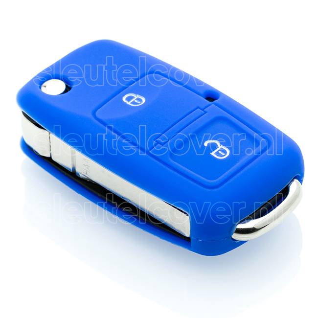 Autosleutel Hoesje geschikt voor Volkswagen / VW - SleutelCover - Silicone Autosleutel Cover - Sleutelhoesje Blauw