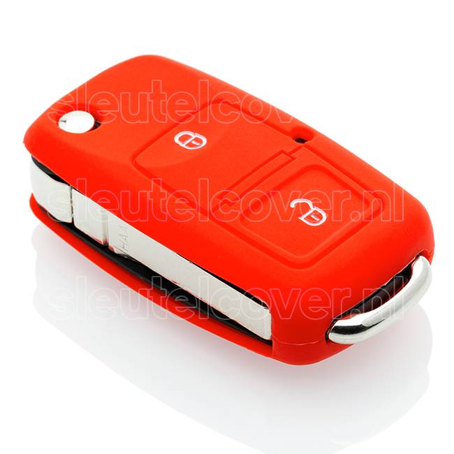 Autosleutel Hoesje geschikt voor Skoda - SleutelCover - Silicone Autosleutel Cover - Sleutelhoesje Rood