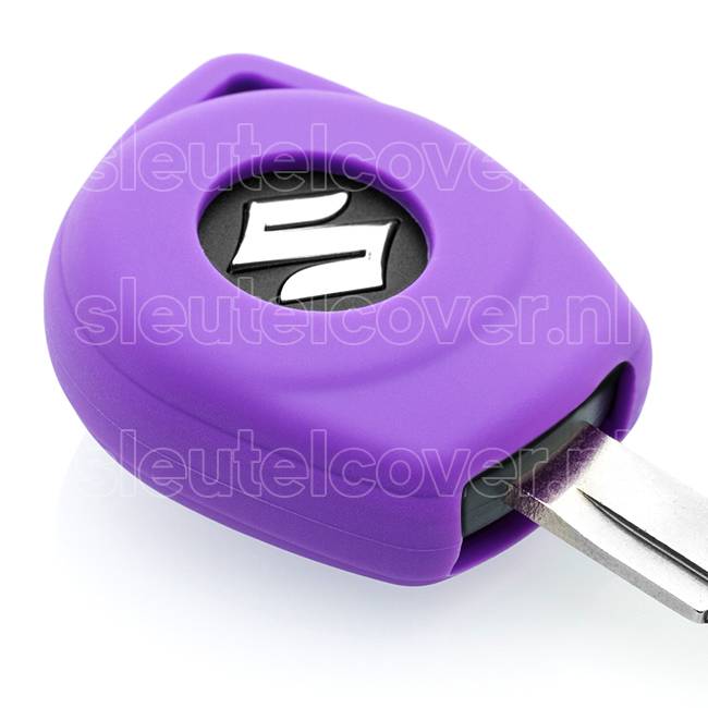 Autosleutel Hoesje geschikt voor Suzuki - SleutelCover - Silicone Autosleutel Cover - Sleutelhoesje Paars