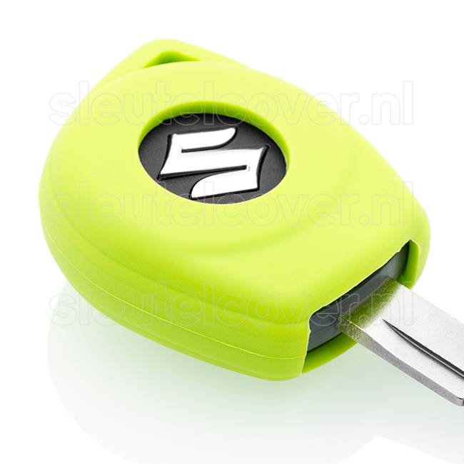 Autosleutel Hoesje geschikt voor Suzuki - SleutelCover - Silicone Autosleutel Cover - Sleutelhoesje Lime groen