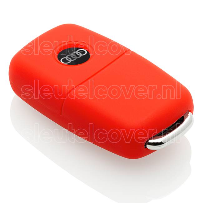 Autosleutel Hoesje geschikt voor Audi - SleutelCover - Silicone Autosleutel Cover - Sleutelhoesje Rood