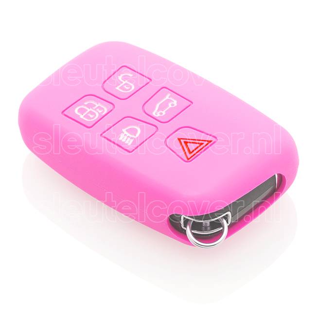 Autosleutel Hoesje geschikt voor Land Rover - SleutelCover - Silicone Autosleutel Cover - Sleutelhoesje Roze