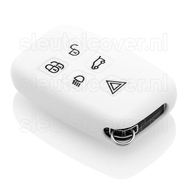 Autosleutel Hoesje geschikt voor Land Rover - SleutelCover - Silicone Autosleutel Cover - Sleutelhoesje Wit