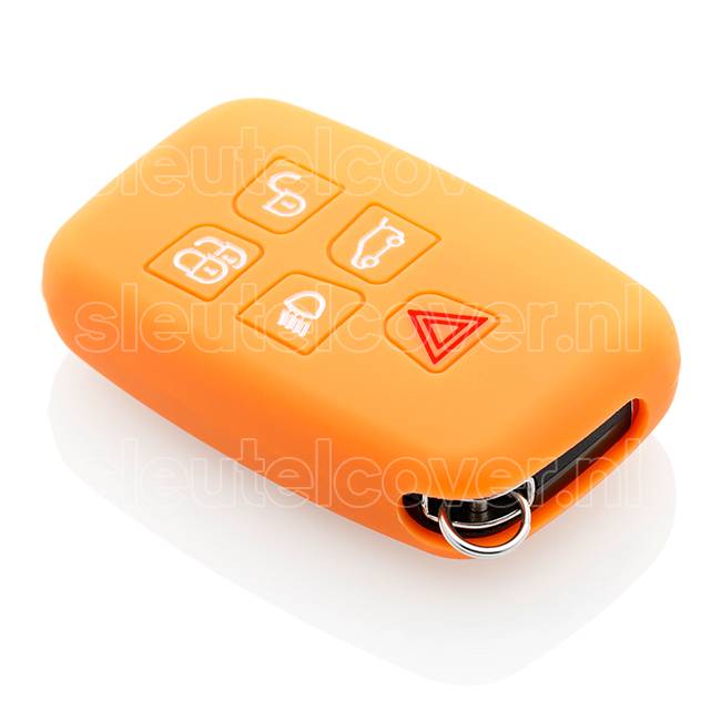 Autosleutel Hoesje geschikt voor Land Rover - SleutelCover - Silicone Autosleutel Cover - Sleutelhoesje Oranje