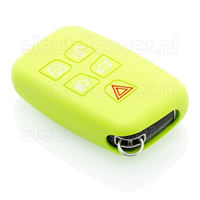 Autosleutel Hoesje geschikt voor Land Rover - SleutelCover - Silicone Autosleutel Cover - Sleutelhoesje Lime groen