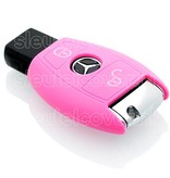 Autosleutel Hoesje geschikt voor Mercedes - SleutelCover - Silicone Autosleutel Cover - Sleutelhoesje Roze