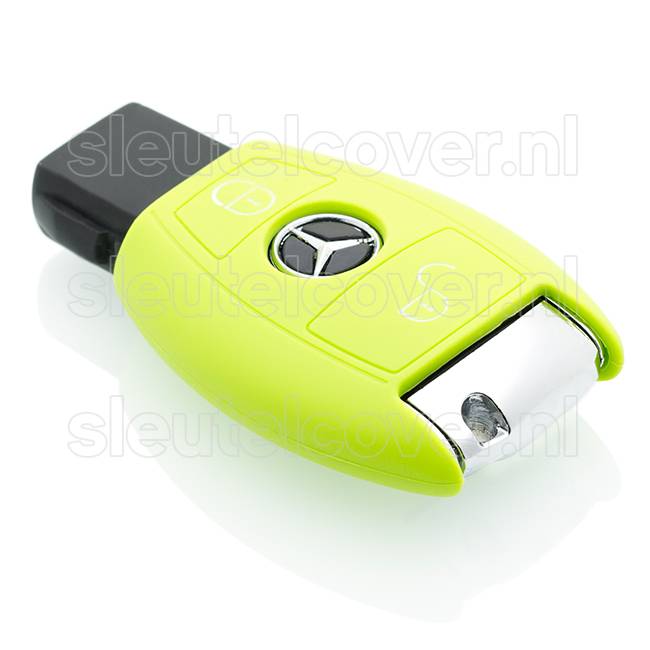 Autosleutel Hoesje geschikt voor Mercedes - SleutelCover - Silicone Autosleutel Cover - Sleutelhoesje Lime groen