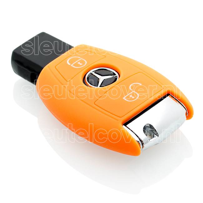 Autosleutel Hoesje geschikt voor Mercedes - SleutelCover - Silicone Autosleutel Cover - Sleutelhoesje Oranje