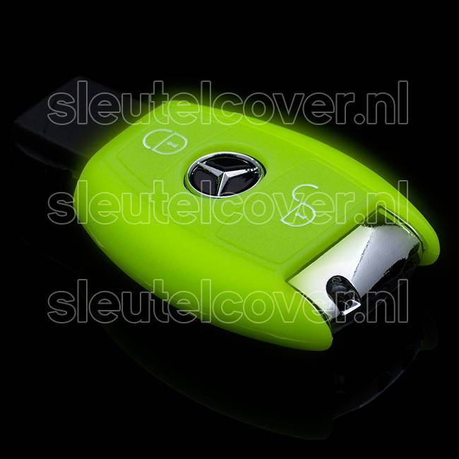 Autosleutel Hoesje geschikt voor Mercedes - SleutelCover - Silicone Autosleutel Cover - Sleutelhoesje Glow in the dark / Lichtgevend