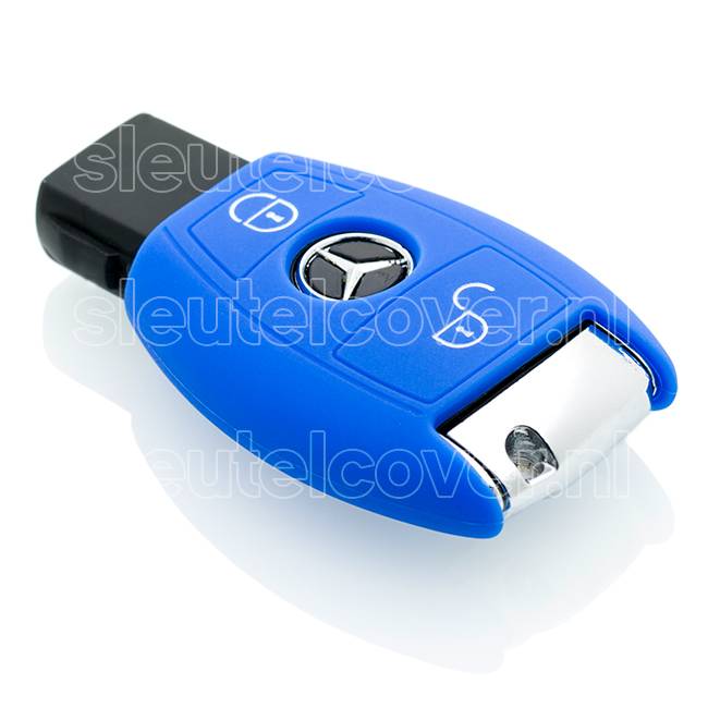 Autosleutel Hoesje geschikt voor Mercedes - SleutelCover - Silicone Autosleutel Cover - Sleutelhoesje Blauw