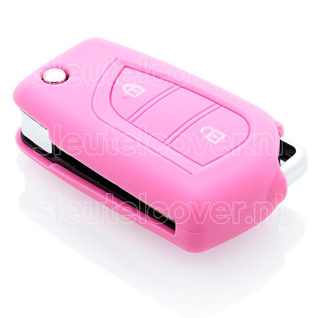 Autosleutel Hoesje geschikt voor Toyota - SleutelCover - Silicone Autosleutel Cover - Sleutelhoesje Roze