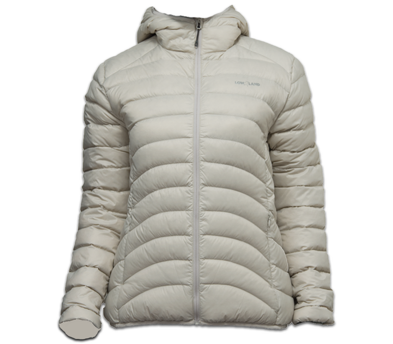 LOWLAND OUTDOOR®  OPTIMUM Donsjas - Woman - Hoody - Bone