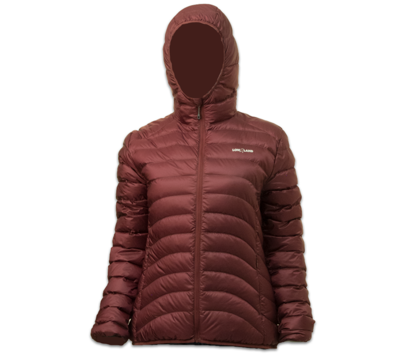 LOWLAND OUTDOOR®  OPTIMUM Daunenjacke - Woman - Hoody - Plum