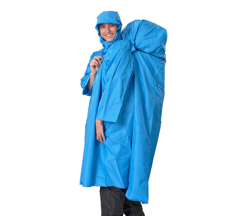 Poncho para lluvia con extensión mochila, 100% Resistente a la Agua (10.000 mm) y al viento (8.000g/M²)