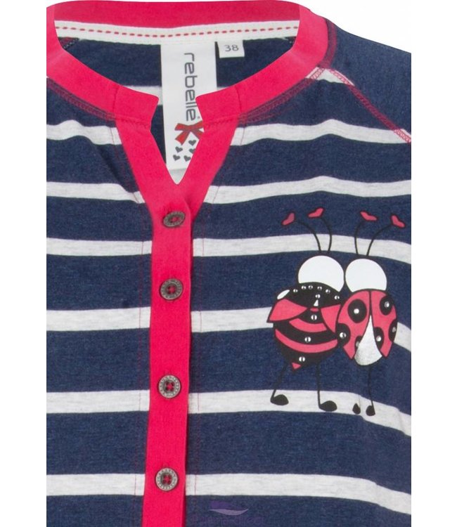 gestreept nachthemd "ladybird best of friends"