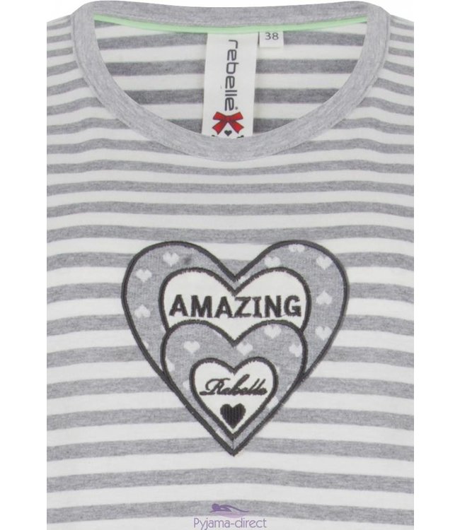 "Amazing Hearts" nightdress with stripes