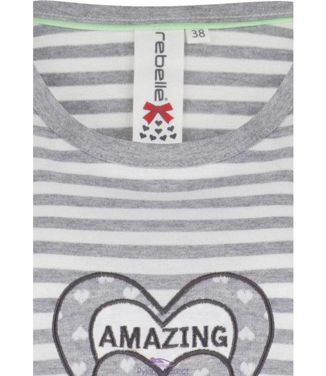 "Amazing Hearts" shortama met strepen en hartjes