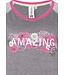 Pretty Amazing Flowers short sleeved grey & pink shorty set
