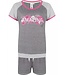 Pretty Amazing Flowers short sleeved grey & pink shorty set