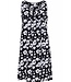black & white cotton - modal sleevless floral nightdress with pretty front pleat detail