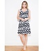 black & white cotton - modal sleevless floral nightdress with pretty front pleat detail