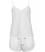 Georgia white satin stripe shorts & white vest