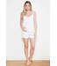 'embroidered flowers', pure white, modal woven shorty set with adjustable straps