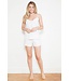 'embroidered flowers', pure white, modal woven shorty set with adjustable straps