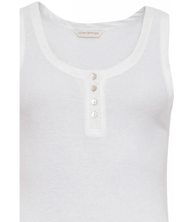 Joyce pink shorty set with white ribbed vest with buttons