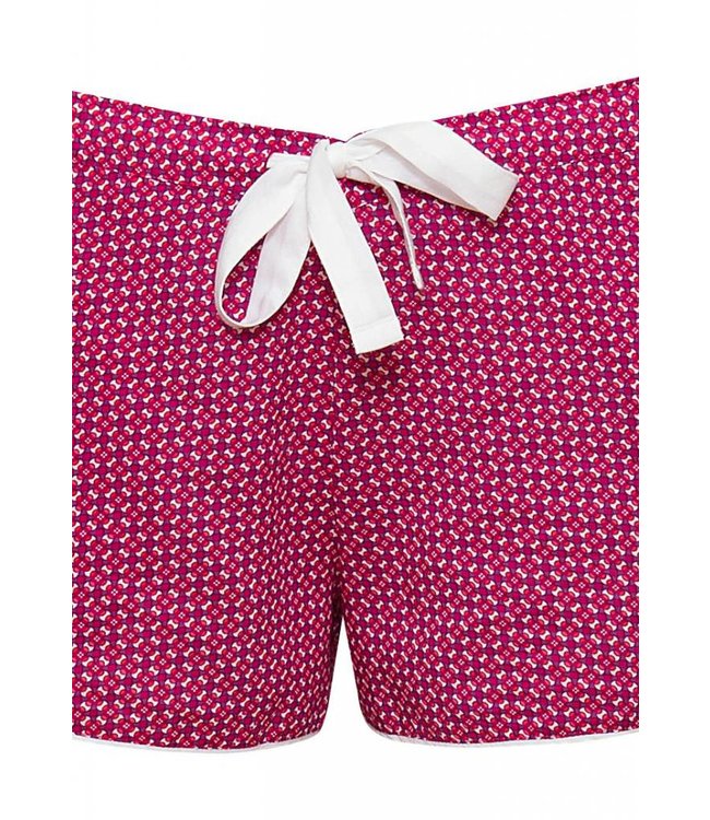 'Joyce' roze shorty set met witte top met knoopjes